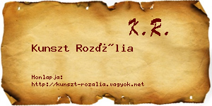 Kunszt Rozália névjegykártya